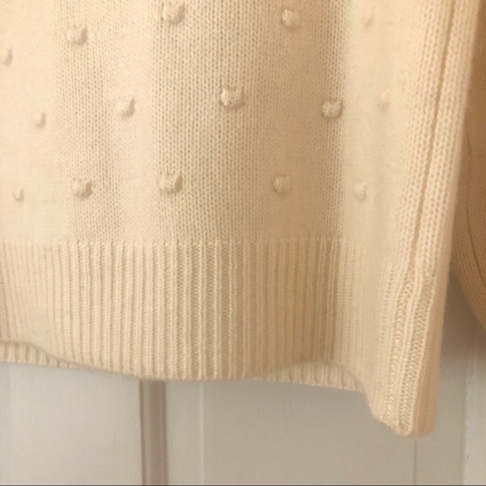 ♦️SOLD♦️Rachel Zoe Pom Pom Cream Cashmere Sweater - Picture 7 of 7